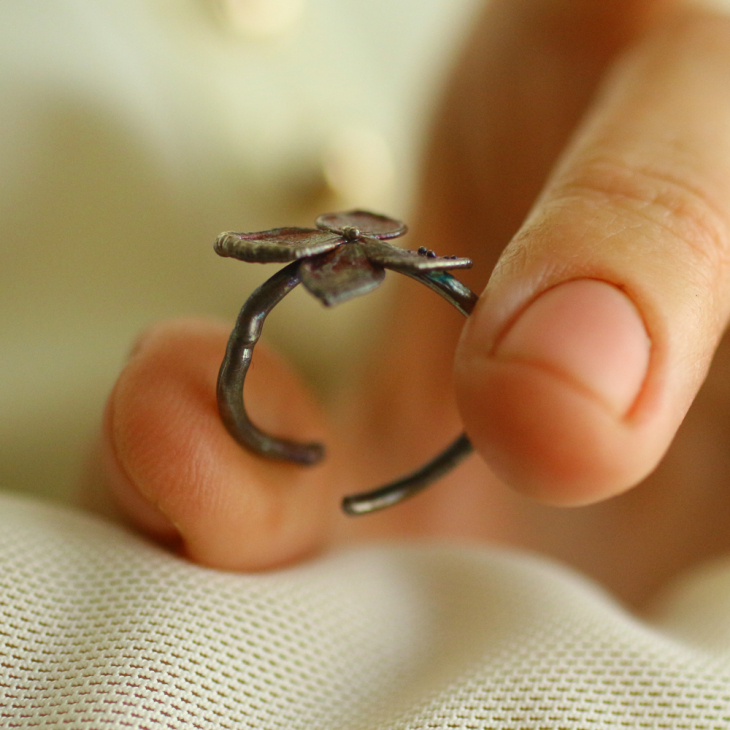 Ring in silver, Hydrangea , фото 3